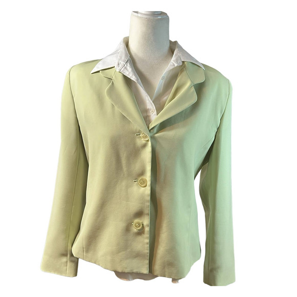 Vintage Cricket Lane Collection Women's Light Lime Green Blazer Size 12 - Picture 1 of 12
